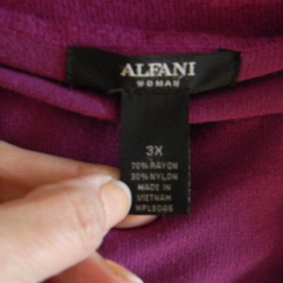 Women’s Alfani 3X Purple Long Sleeve Sweater Cowl Turtleneck Tunic Zippers - Picture 6 of 6